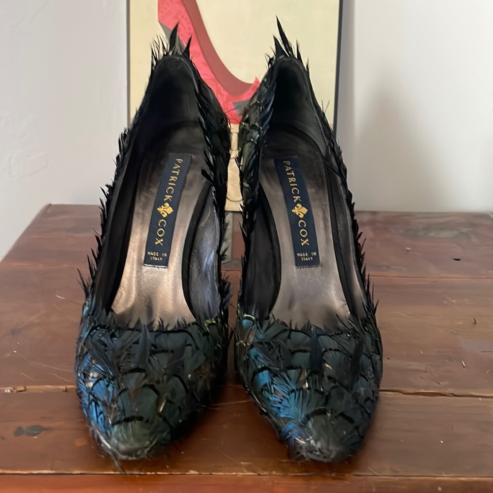 Patrick Cox Feather Covered Shoes, 38.5